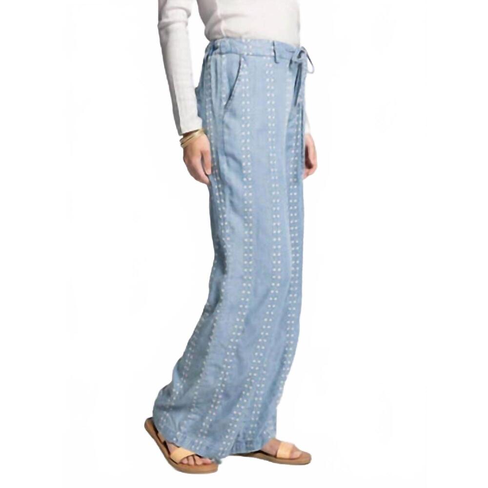 NEW THREAD & SUPPLY natalia wide fit pants in blue - Picture 4 of 4